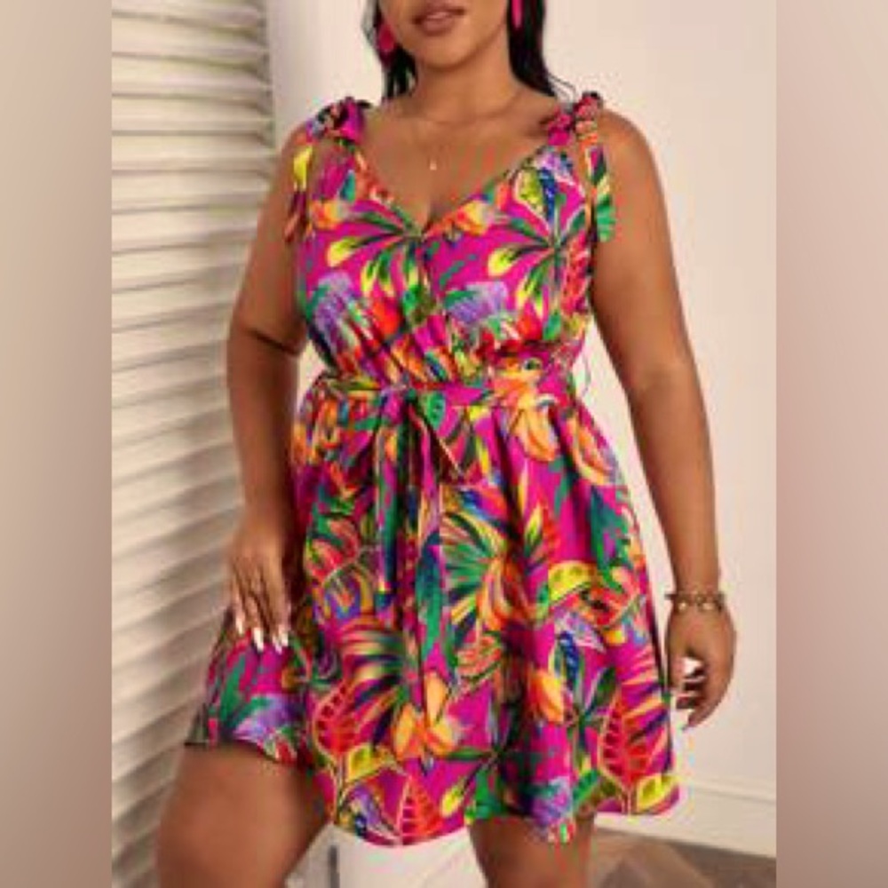 SHEIN VCAY 4XL NWT Tropical Multi color dress